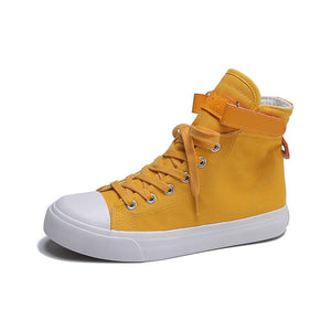 ACE SHOCK Fashion Sneakers for Women Flat Lace-up High Top Casual Walking Canvas Shoes