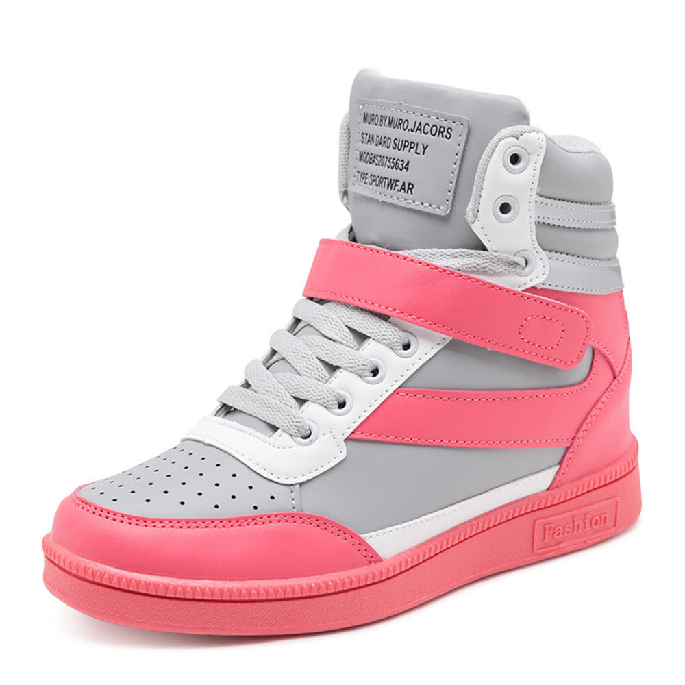 ACE SHOCK Hidden Heeled Sneakers for Women Fashion High Top Wedge Walking Shoes