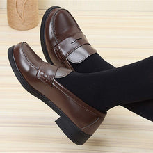 Load image into Gallery viewer, ACE SHOCK Women&#39;s Loafers Chunky Heel Mary Janes Slip on Uniform Dress Shoes JK Lolita Shoes