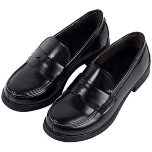 ACE SHOCK Women's Loafers Chunky Heel Mary Janes Slip on Uniform Dress Shoes JK Lolita Shoes