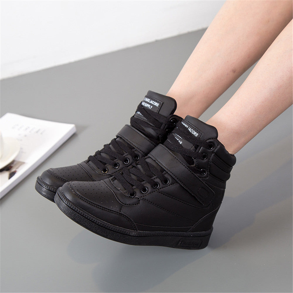 ACE SHOCK Hidden Heeled Sneakers for Women Fashion High Top Wedge Walking Shoes