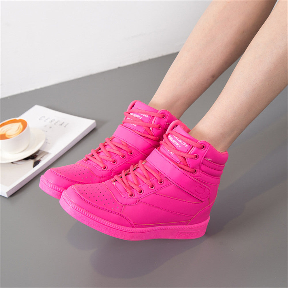 ACE SHOCK Hidden Heeled Sneakers for Women Fashion High Top Wedge Walking Shoes