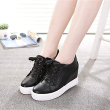 Load image into Gallery viewer, ACE SHOCK Women&#39;s Platform Sneakers with Hidden Heel Fashion Lace-up Wedge Bride Wedding Shoes