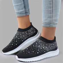 Load image into Gallery viewer, ACE SHOCK Women&#39;s Walking Tennis Shoes Slip on Easy Sneakers Fashion Rhinestone Athletic Shoes