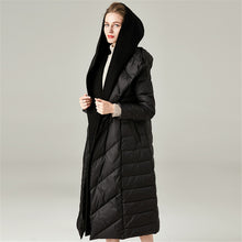 Load image into Gallery viewer, Women&#39;s 90% White Duck Down Long Puffer Coat with Hood