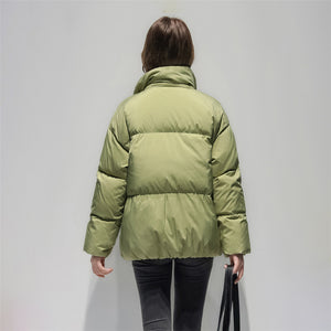 Women's Relaxed Puffer Jacket 90% White Goose Down Coat
