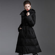 Load image into Gallery viewer, Women&#39;s Oversized 95% White Duck Down Long Puffer Coat with Hood