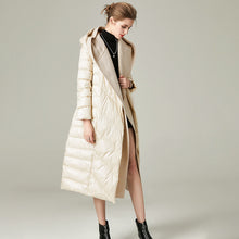 Load image into Gallery viewer, Women&#39;s 90% White Duck Down Long Puffer Coat with Hood