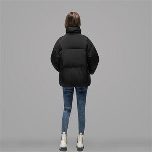 Women's Relaxed Puffer Jacket 90% White Goose Down Coat