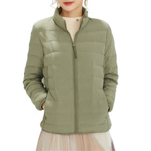 Load image into Gallery viewer, Women&#39;s Packable Waterproof Lightweight Puffer Jacket 95% White Duck Down Coat