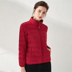Women's Packable Waterproof Lightweight Puffer Jacket 95% White Duck Down Coat