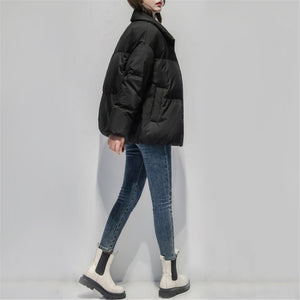 Women's Relaxed Puffer Jacket 90% White Goose Down Coat