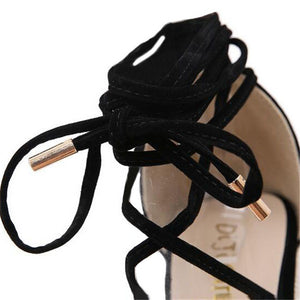 Women Espadrille Wedge Sandals 2021 Fashion Lace-up High Heeled Platform Dressy Shoes