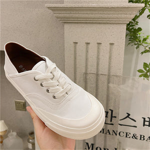 Ace Shock Women's Fashion Sneakers Lace -up Flat Canvas Walking Shoes