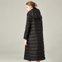 Load image into Gallery viewer, Women&#39;s 90% White Duck Down Long Puffer Coat with Hood
