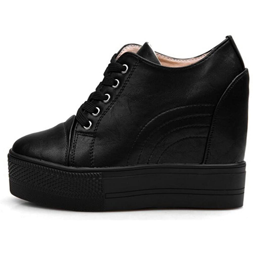 ACE SHOCK Women's Platform Sneakers with Hidden Heel Fashion Wedge Bride Wedding Shoes