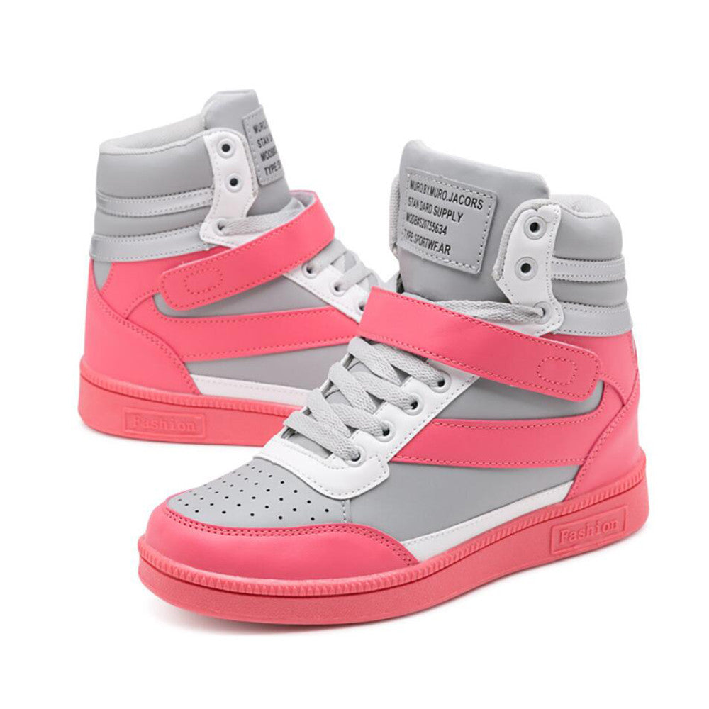 ACE SHOCK Hidden Heeled Sneakers for Women Fashion High Top Wedge Walking Shoes