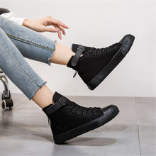 Load image into Gallery viewer, ACE SHOCK Fashion Sneakers for Women Flat Lace-up High Top Casual Walking Canvas Shoes