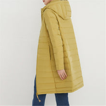 Load image into Gallery viewer, Women&#39;s 95% White Duck Down Lightweight Long Puffer Coat with Hood