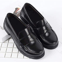 Load image into Gallery viewer, ACE SHOCK Women&#39;s Loafers Chunky Heel Mary Janes Slip on Uniform Dress Shoes JK Lolita Shoes