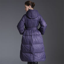 Load image into Gallery viewer, Women&#39;s Oversized 95% White Duck Down Long Puffer Coat with Hood