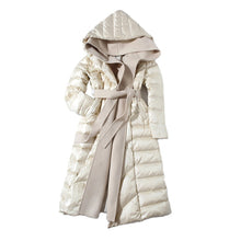 Load image into Gallery viewer, Women&#39;s 90% White Duck Down Long Puffer Coat with Hood