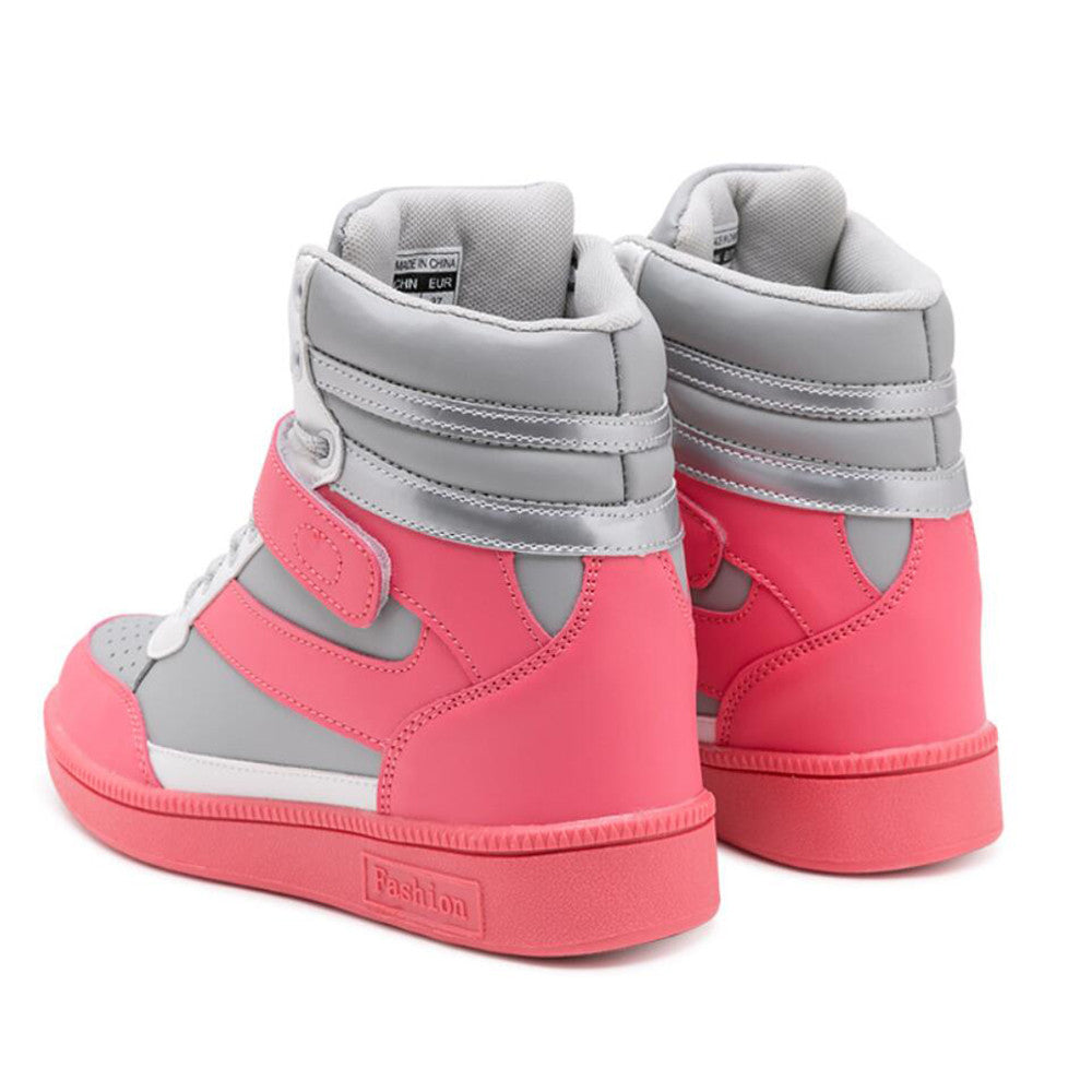 ACE SHOCK Hidden Heeled Sneakers for Women Fashion High Top Wedge Walking Shoes