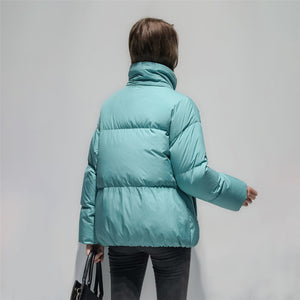 Women's Relaxed Puffer Jacket 90% White Goose Down Coat