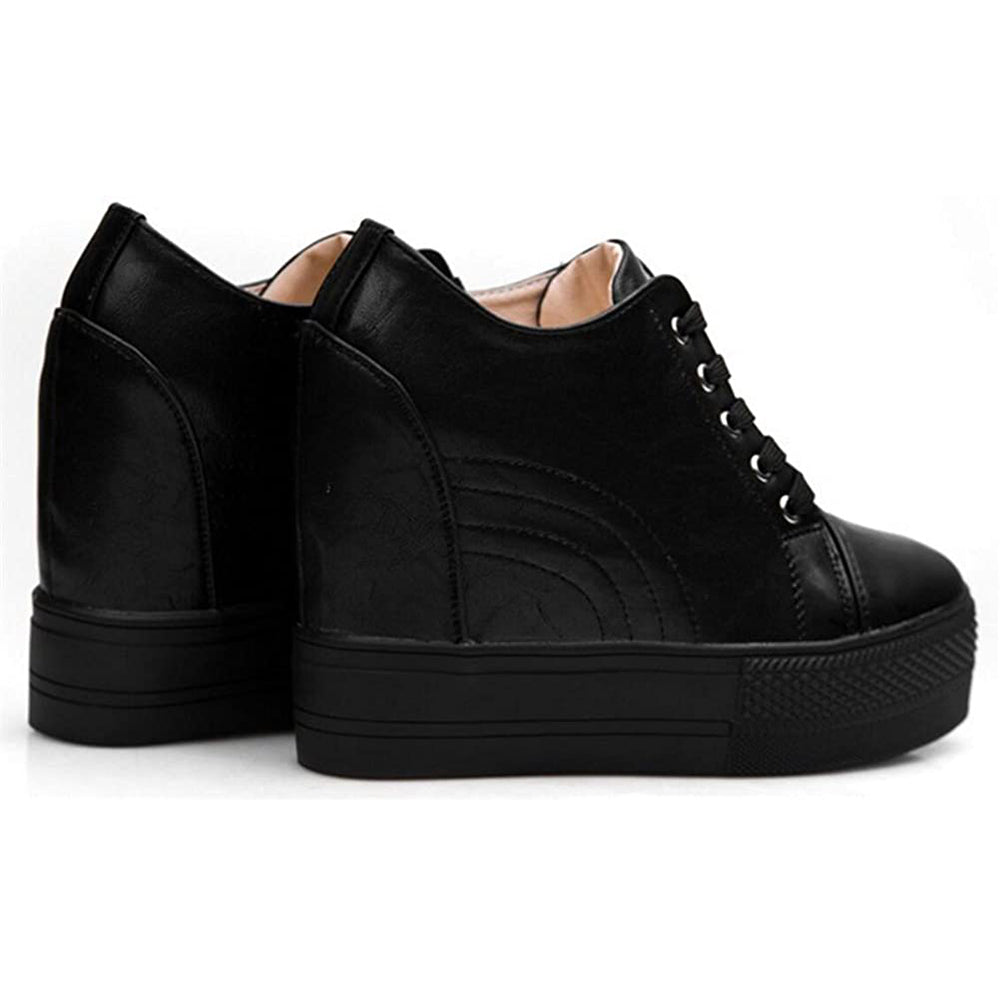 ACE SHOCK Women's Platform Sneakers with Hidden Heel Fashion Wedge Bride Wedding Shoes