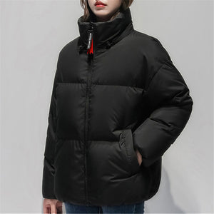 Women's Relaxed Puffer Jacket 90% White Goose Down Coat