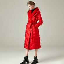 Load image into Gallery viewer, Women&#39;s 90% White Duck Down Long Puffer Coat with Hood