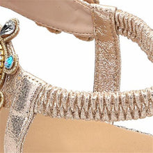 Load image into Gallery viewer, Flat Thong Sandals for Women Fashion Rhinestones Beach Shoes Casual Summer Dressy Pumps