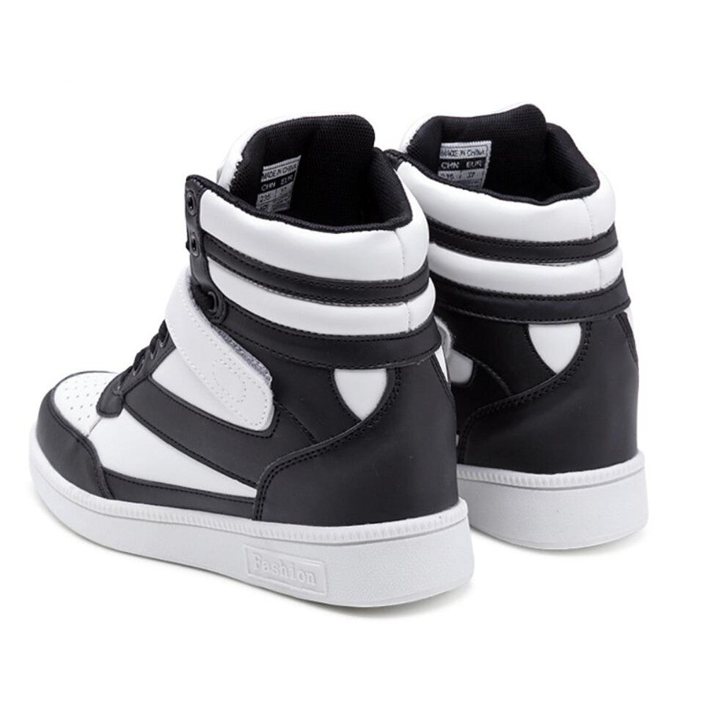 ACE SHOCK Hidden Heeled Sneakers for Women Fashion High Top Wedge Walking Shoes