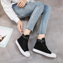 Load image into Gallery viewer, ACE SHOCK Women&#39;s Hidden Heeled Canvas Shoes High Top Fashion Wedge Sneakers