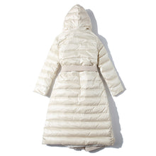 Load image into Gallery viewer, Women&#39;s 90% White Duck Down Long Puffer Coat with Hood