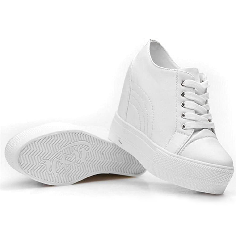 ACE SHOCK Women's Platform Sneakers with Hidden Heel Fashion Wedge Bride Wedding Shoes