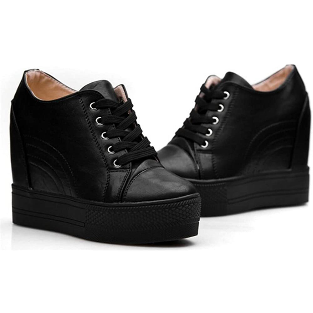 ACE SHOCK Women's Platform Sneakers with Hidden Heel Fashion Wedge Bride Wedding Shoes