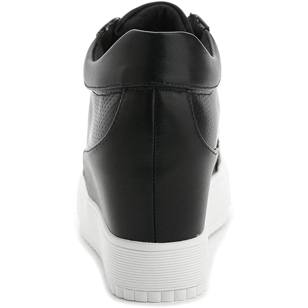 ACE SHOCK Women's Platform Sneakers with Hidden Heel Fashion Lace-up Wedge Bride Wedding Shoes