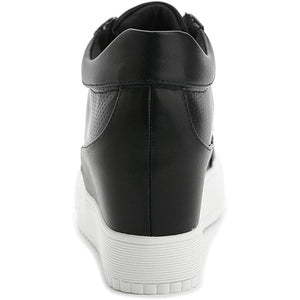 ACE SHOCK Women's Platform Sneakers with Hidden Heel Fashion Lace-up Wedge Bride Wedding Shoes