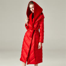 Load image into Gallery viewer, Women&#39;s 90% White Duck Down Long Puffer Coat with Hood
