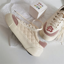 Load image into Gallery viewer, ACE SHOCK Women&#39;s Cute Sneakers with Flower Lace-up Flat Platform Walking Shoes