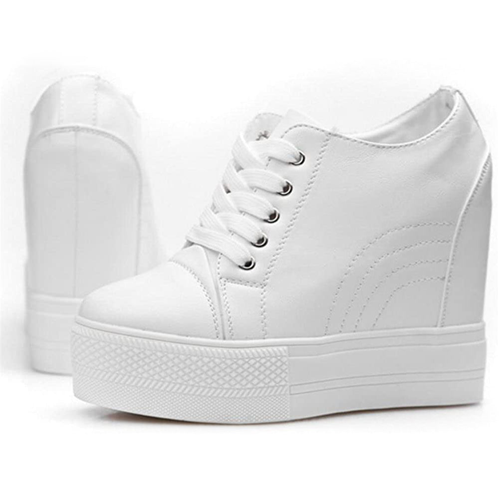 ACE SHOCK Women's Platform Sneakers with Hidden Heel Fashion Wedge Bride Wedding Shoes