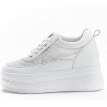 Load image into Gallery viewer, ACE SHOCK Women&#39;s Platform Sneakers with Hidden Heel Fashion Leather Wedge Bride Wedding Shoes