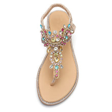 Load image into Gallery viewer, Flat Thong Sandals for Women Fashion Rhinestones Beach Shoes Casual Summer Dressy Pumps