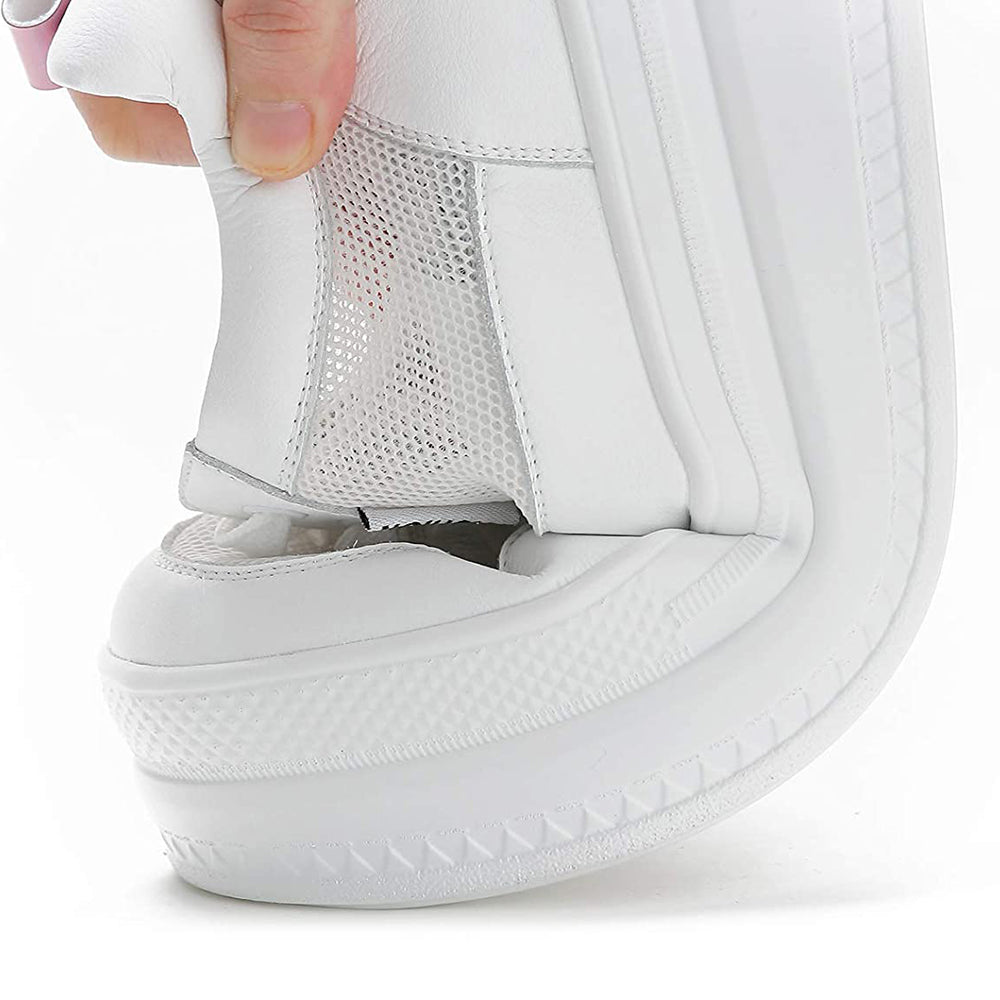 ACE SHOCK Women's Platform Sneakers with Hidden Heel Fashion Leather Wedge Bride Wedding Shoes