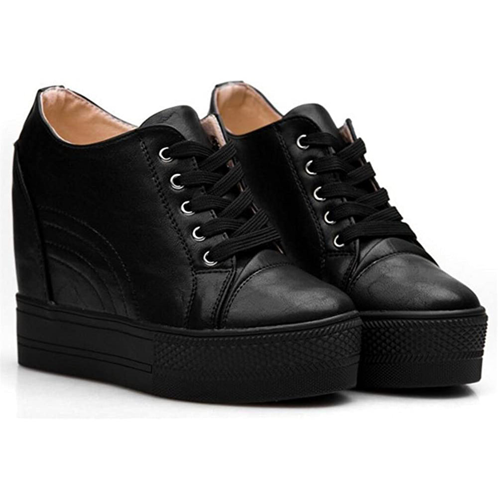 ACE SHOCK Women's Platform Sneakers with Hidden Heel Fashion Wedge Bride Wedding Shoes