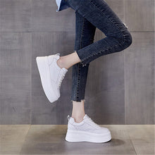 Load image into Gallery viewer, ACE SHOCK Women&#39;s Platform Sneakers with Hidden Heel Fashion Leather Wedge Walking Shoes