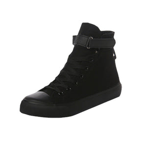 ACE SHOCK Women's Hidden Heeled Canvas Shoes High Top Fashion Wedge Sneakers