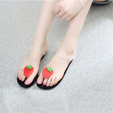 Load image into Gallery viewer, Flat Jelly Sandals for Women Casual Cute Summer Toe-strap Beach Shoes Strawberry Design