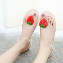 Load image into Gallery viewer, Flat Jelly Sandals for Women Casual Cute Summer Toe-strap Beach Shoes Strawberry Design